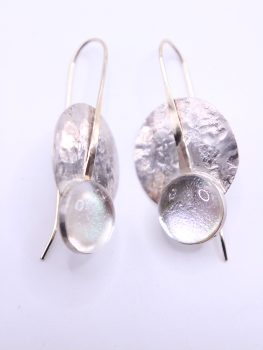 Astral White Michelle Sterling and gold plated Earrings by Katya Glass